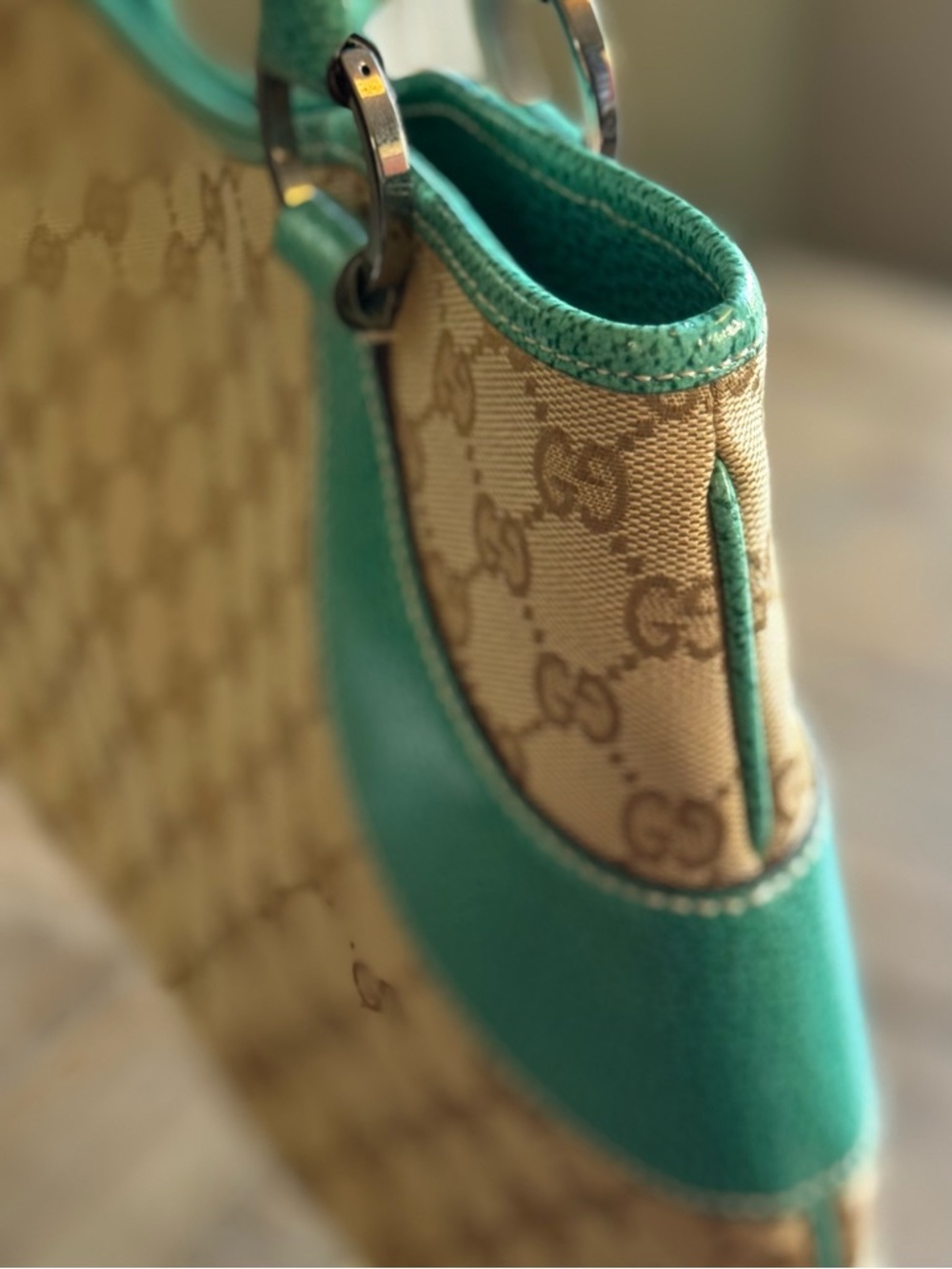 GUCCI TURQUOISE TOTE DESIGNED BY TOM FORD - Picture 5 of 16